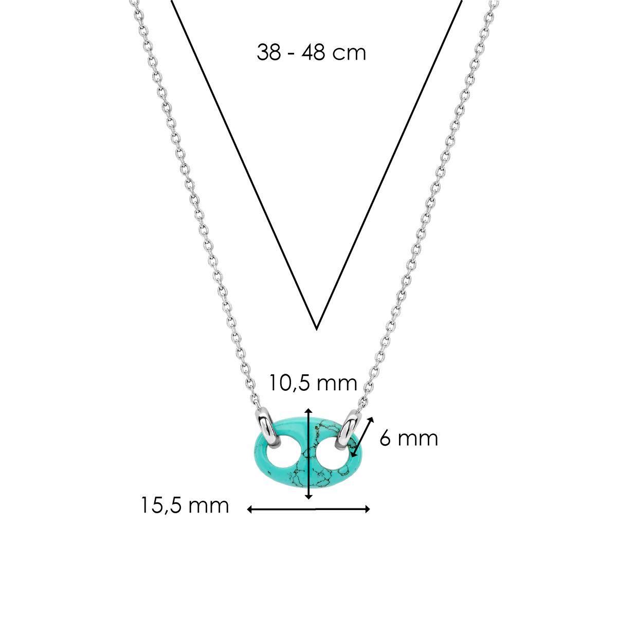 Turquoise Coffee Bean Token Necklace | Ti Sento Milano | Luby