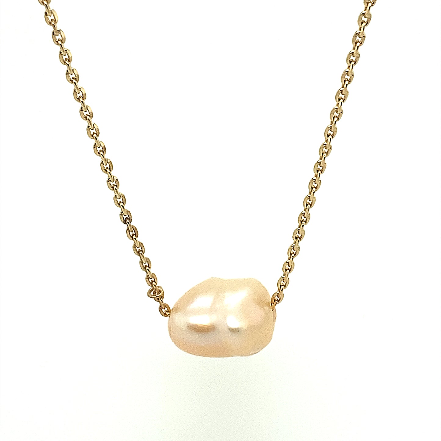 Butterfly Choker Necklace in Silver with Natural Pearl | Rebecca | Luby