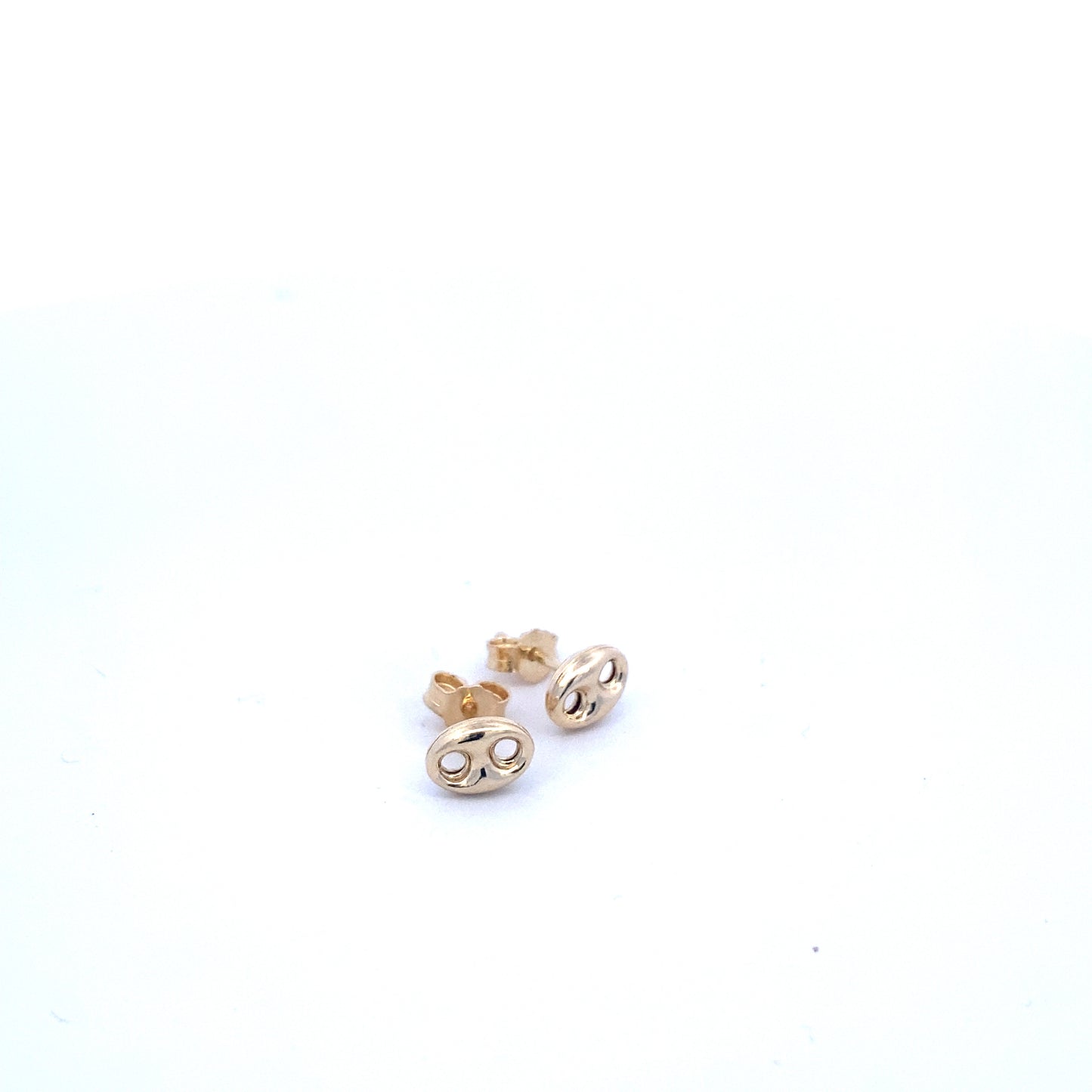 14K Gold Puff Link Stud Earrings | Luby Gold Collection | Luby