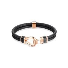 Clint Leather Bracelet (Black/Rose-Gold) | Brosway Italia | Luby