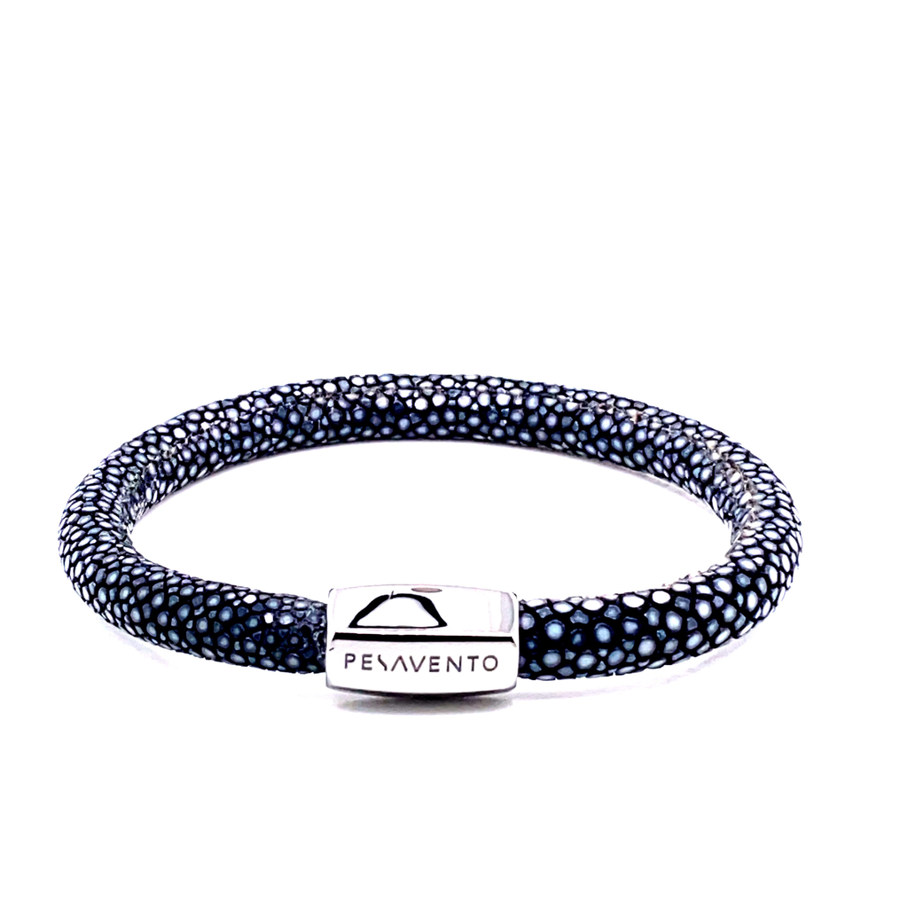 Silver Grey Leather Bracelet | Pesavento | Luby