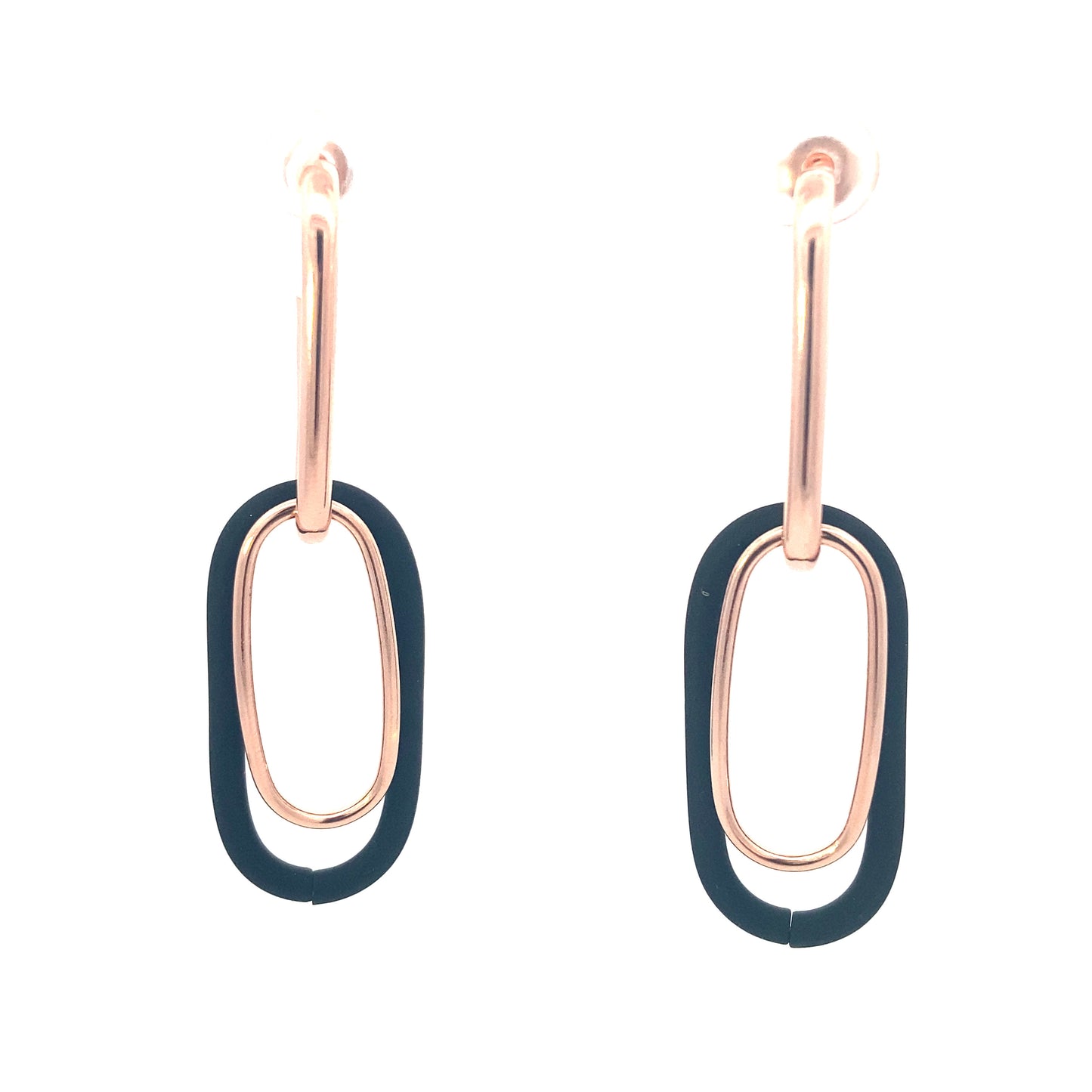 Marcello Pane Black Rose Gold Paper Clip Earring | Marcello Pane | Luby