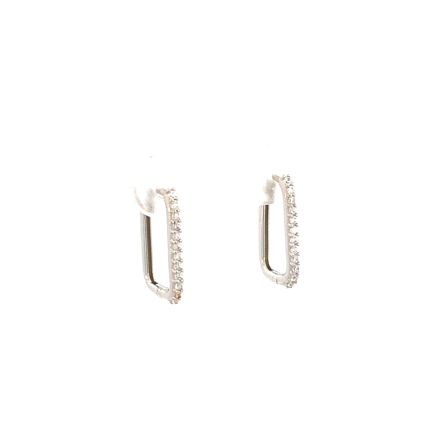 14K Gold Oval Hoop Earrings with CZ | Luby Gold Collection | Luby