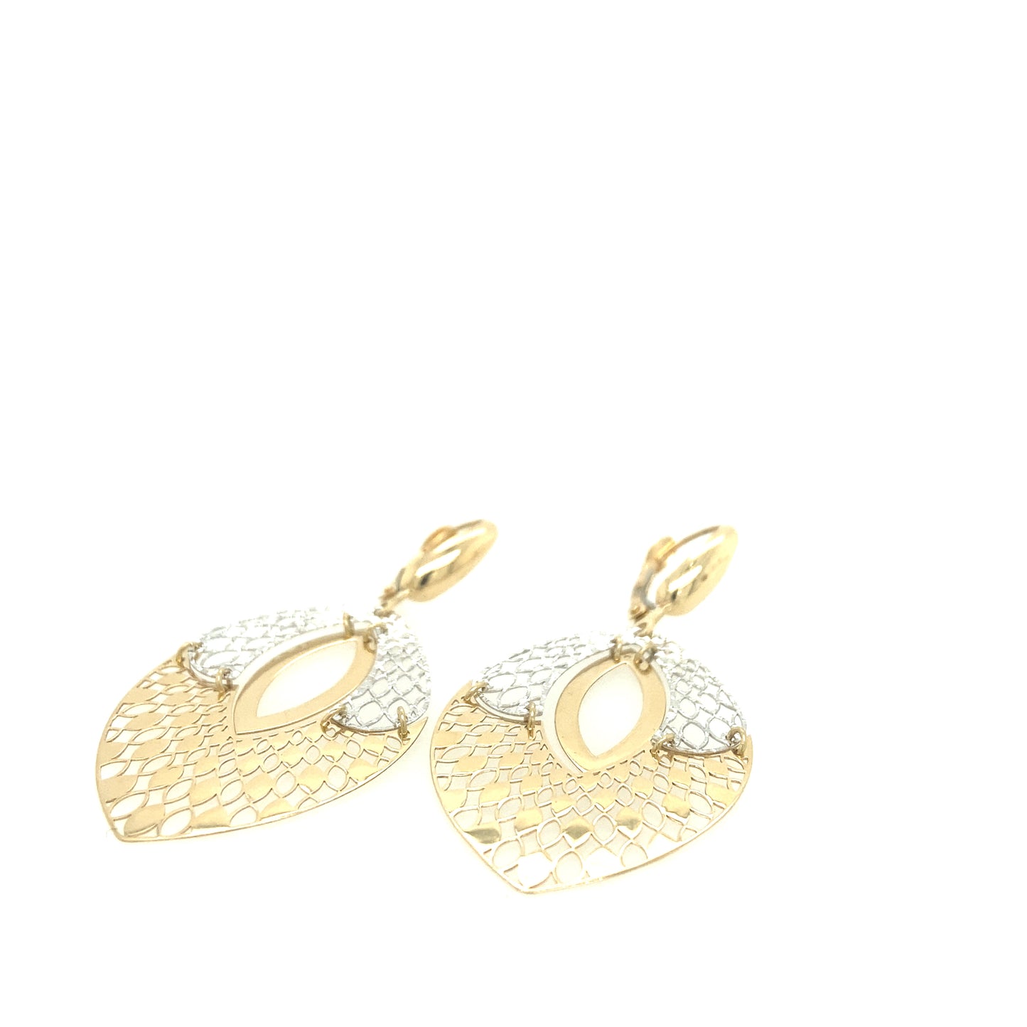 14K Gold Fancy 2/t Dangle Earrings | Luby Gold Collection | Luby
