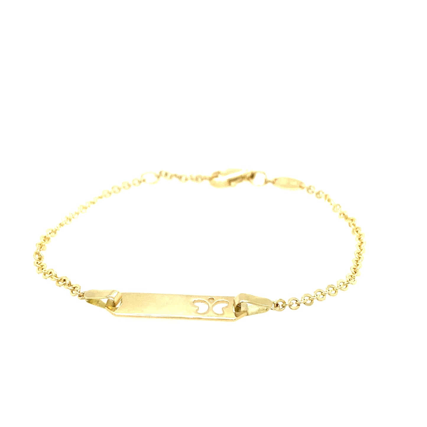 14K Gold Baby Butterfly Engraving Bracelet | Luby Gold Collection | Luby