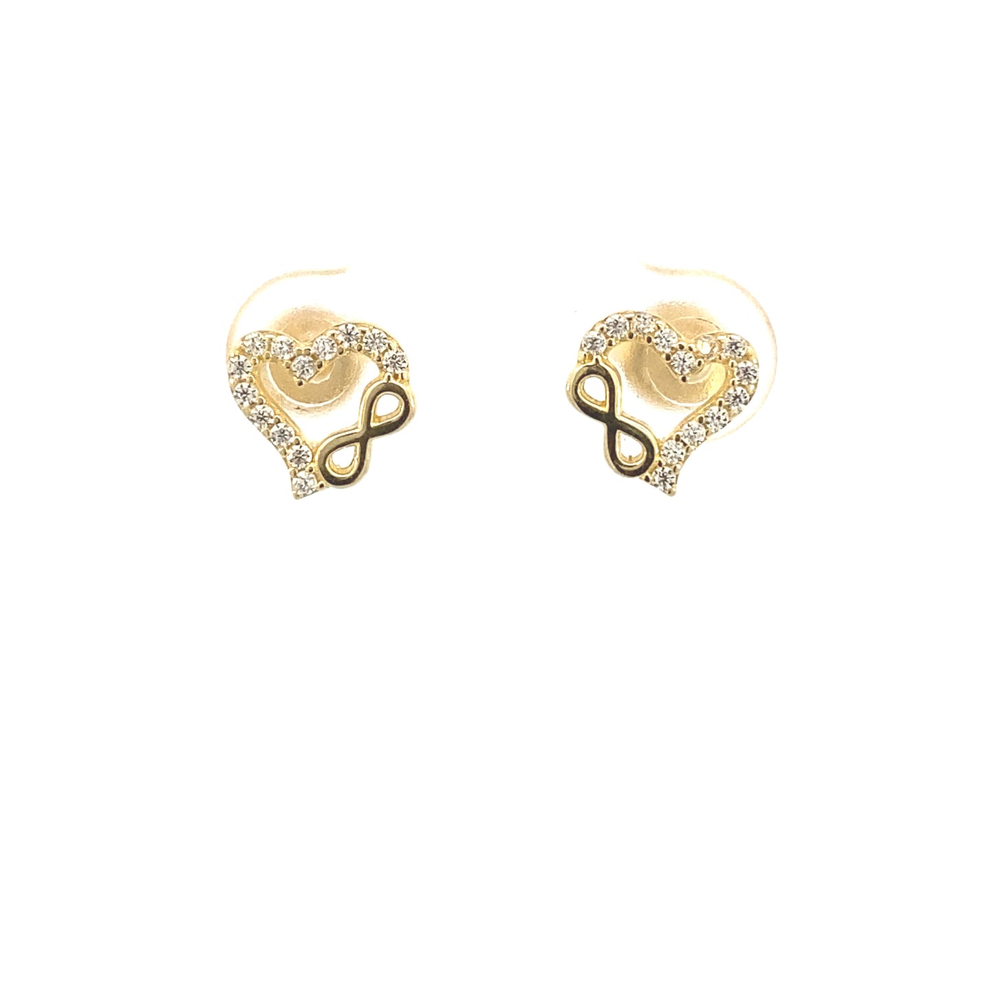 14K Gold Infinity Heart Stud Earrings | Luby Gold Collection | Luby