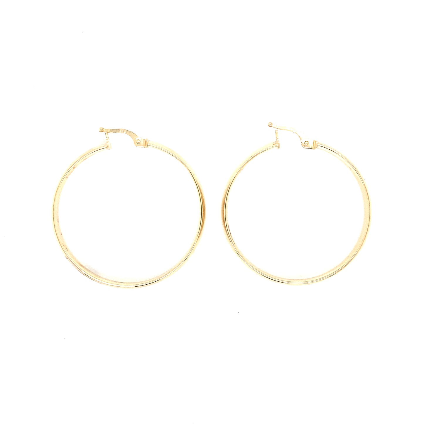 10K Medium Flat Gold Hoops | Luby Gold Collection | Luby