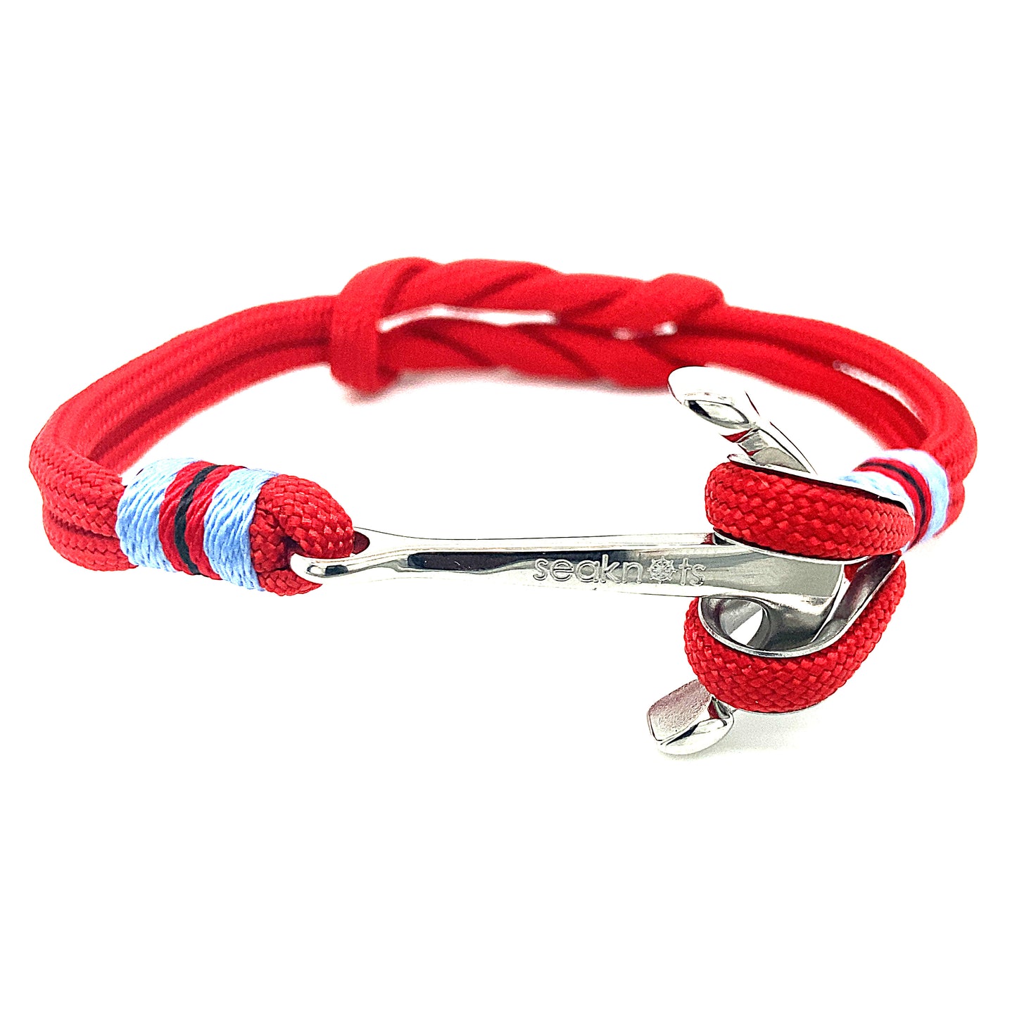 DOUBLE CORD W ANCHOR SILVER | Seaknots | Luby