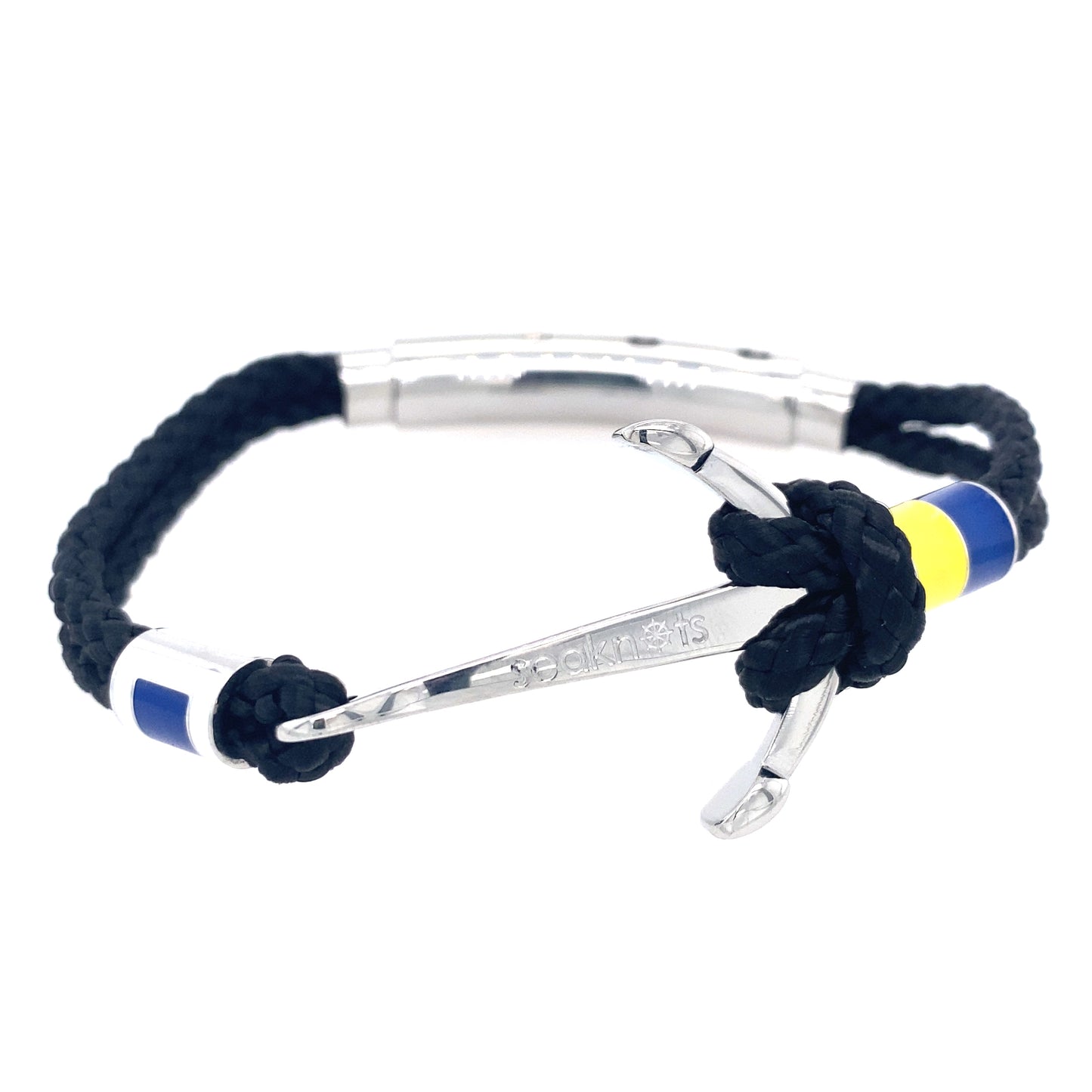 DOUBLE CORD W ANCHOR /KNOT/ FLAGS SILVER | Seaknots | Luby