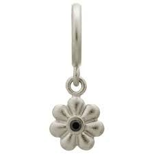 Black Flower Dream Dot Charm (Silver/Black) | Endless Jewelry | Luby