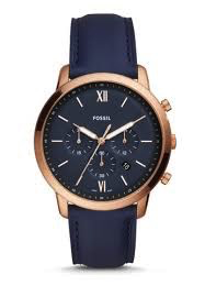 Neutra Chronograph Watch (Navy Blue/Rose-Gold) | Fossil | Luby
