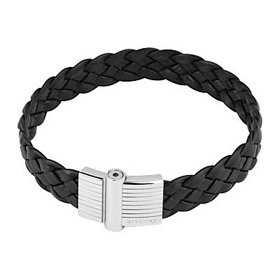 Soho Black Leather Bracelet (Black-Silver) | Brosway Italia | Luby