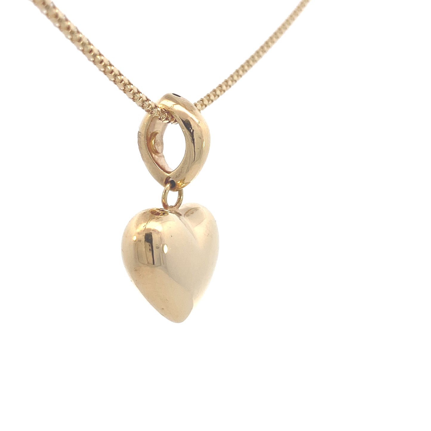 14K Gold Puff Medium Heart Pendant | Luby Gold Collection | Luby