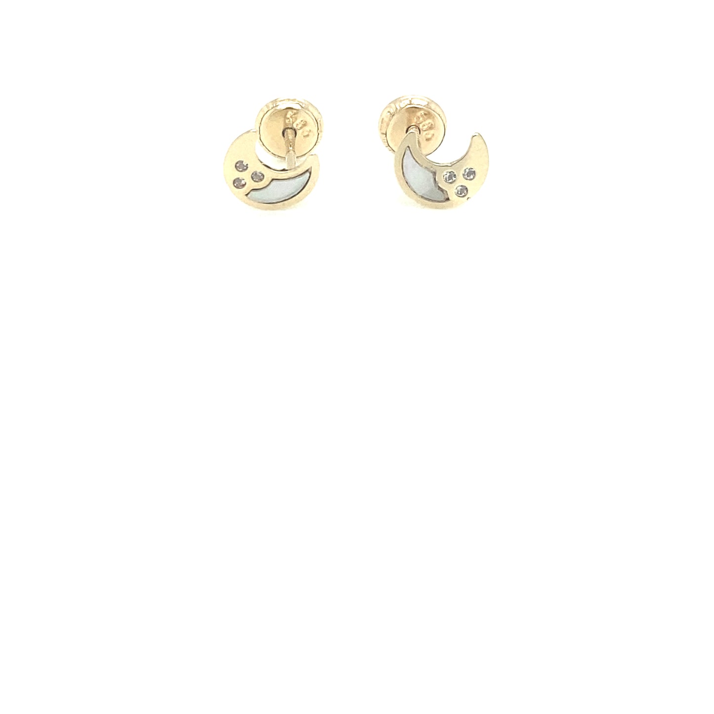 MOTHER PEARL CRESCENT MOON | Luby Gold Collection | Luby
