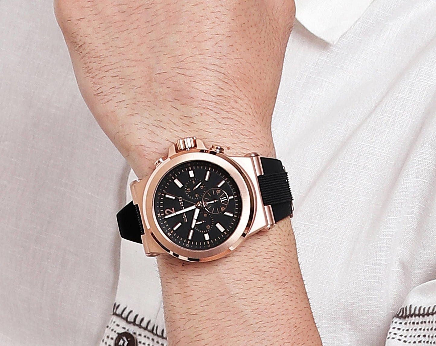 Men's Dylan Chronograph Watch (Black/Rose-Gold) | Michael Kors | Luby