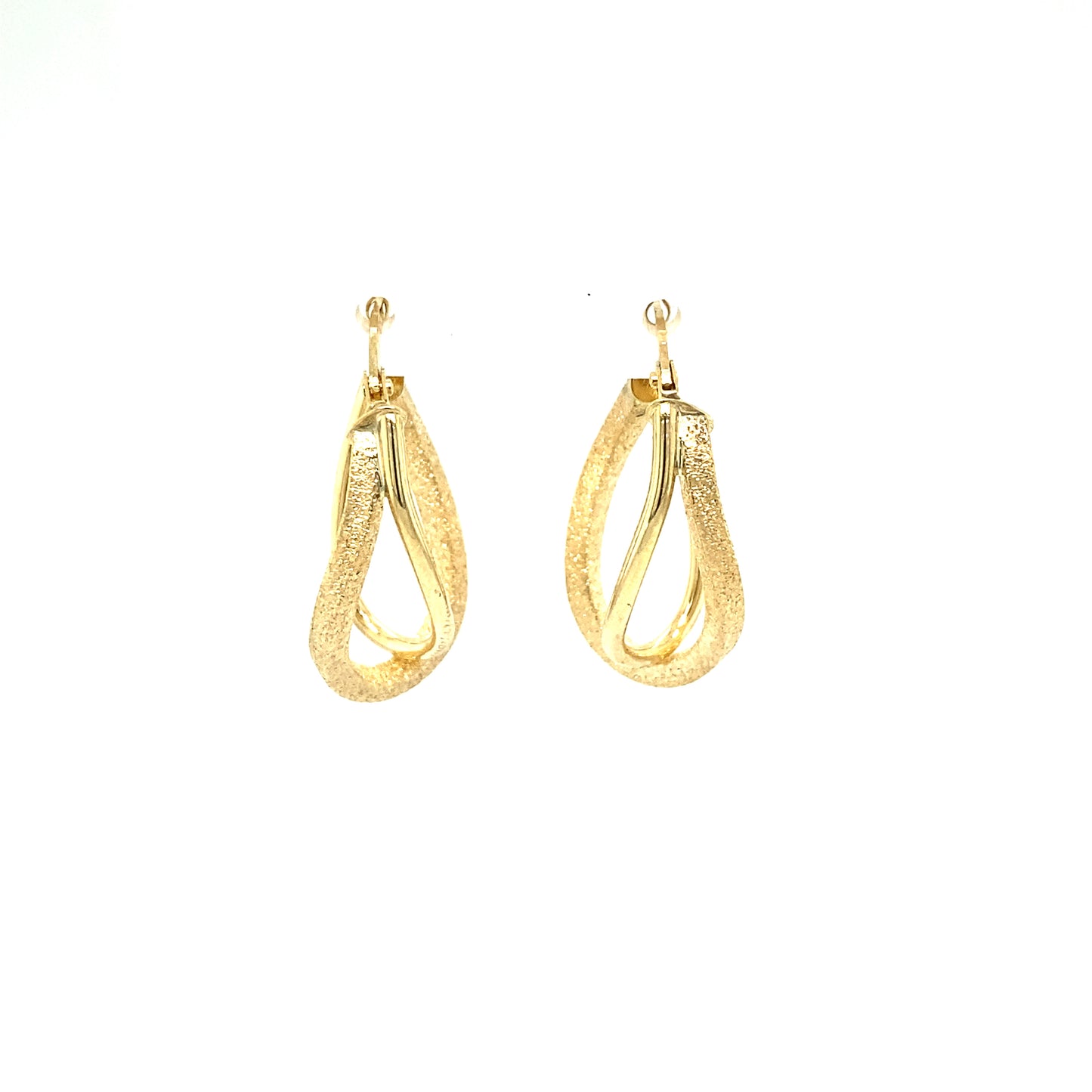 10K GOLD DOUBLE HOOPS EARRING | Luby Gold Collection | Luby