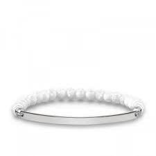 Glam Love Bridge Agate Stones Bracelet (Silver/White) | Thomas Sabo | Luby