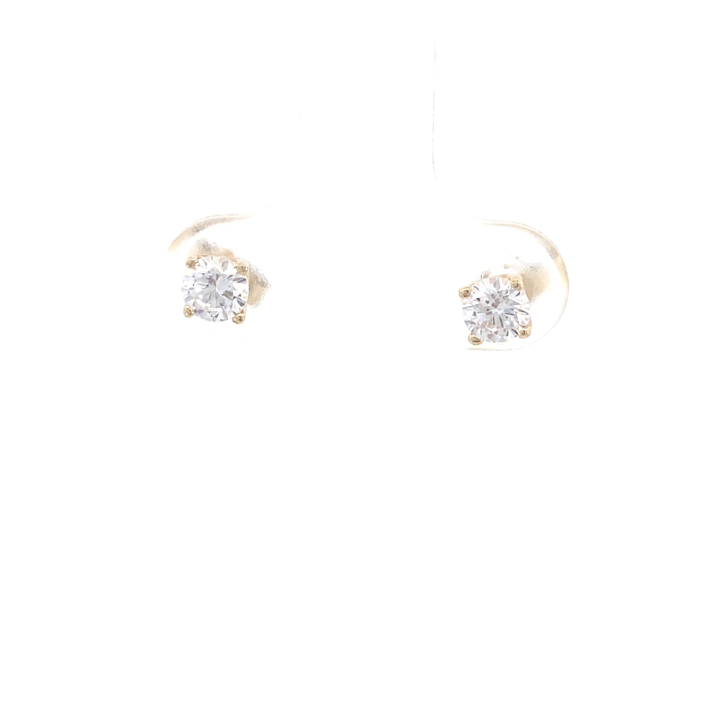 14k Gold Cubic Zircon Stud 4MM | Luby Gold Collection | Luby