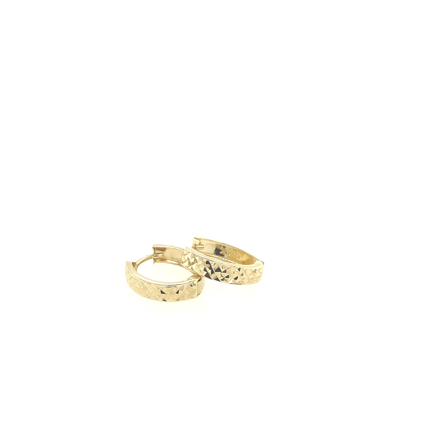 14K Gold Huggies Diamond Cut | Luby Gold Collection | Luby