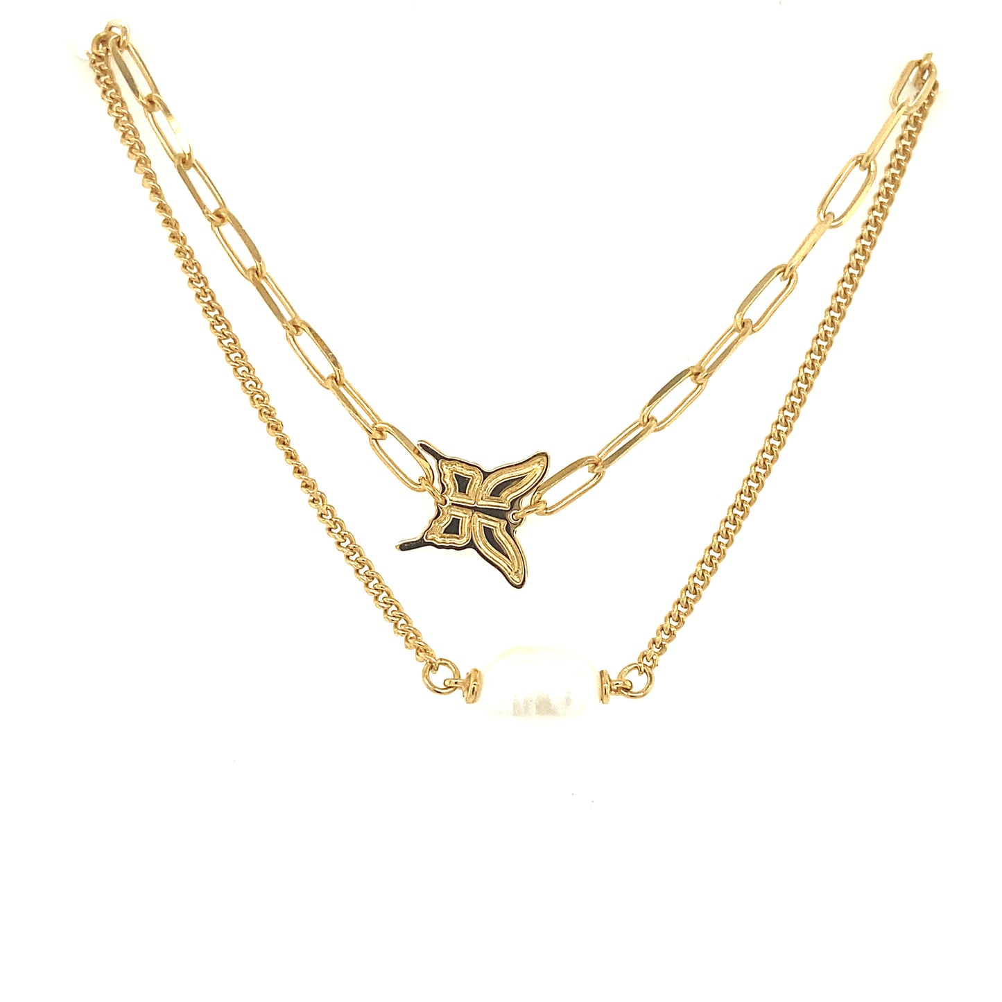 Butterfly Necklace with Pearls | Rebecca | Luby