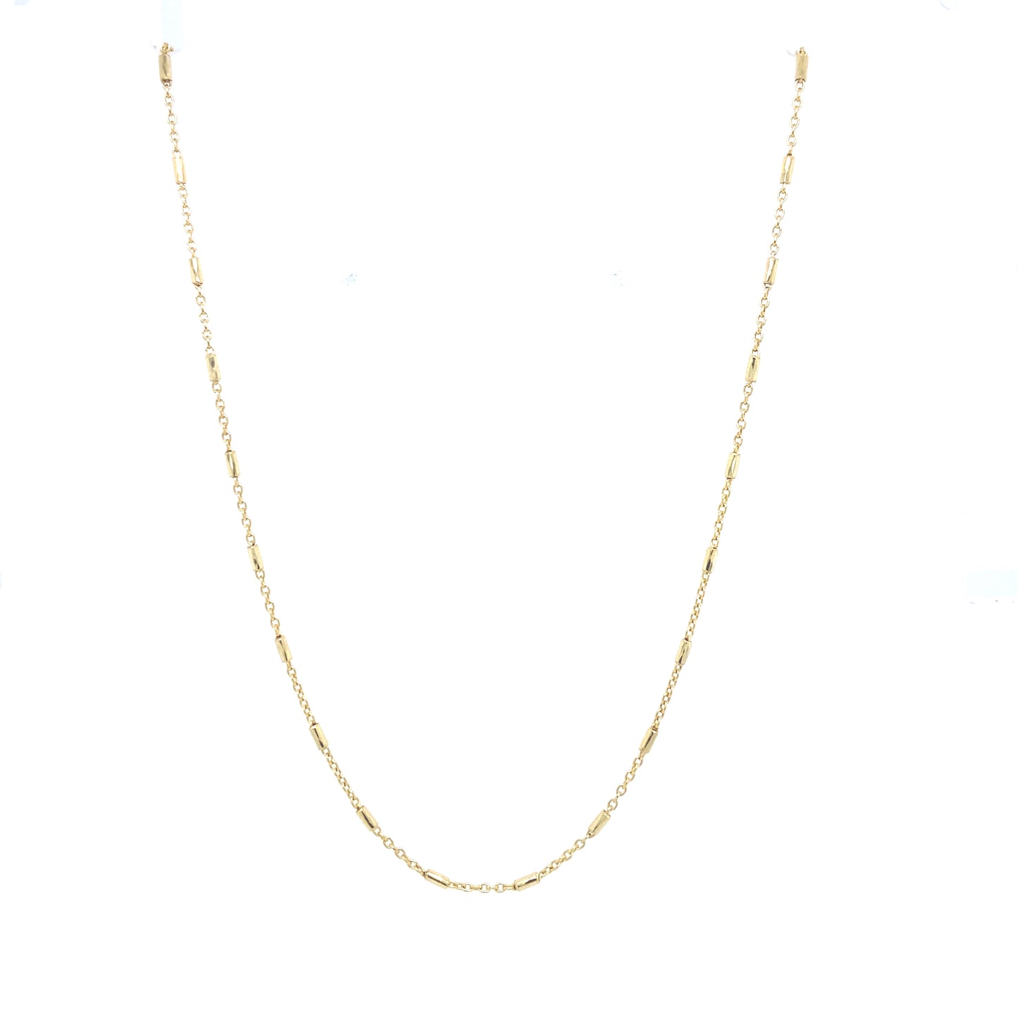 14K Gold Rolo with Small Barrel Chain | Luby Gold Collection | Luby