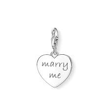 Heart "Marry Me" Charm (Silver) | Thomas Sabo | Luby