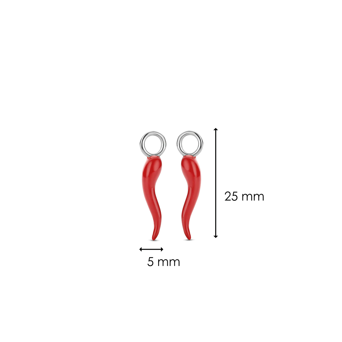 Enamelled Coral Red Lucky Peppers Earrings | Ti Sento Milano | Luby