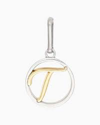 Two-Tone Letter T Charm (Silver/Gold) | Alex and Ani | Luby