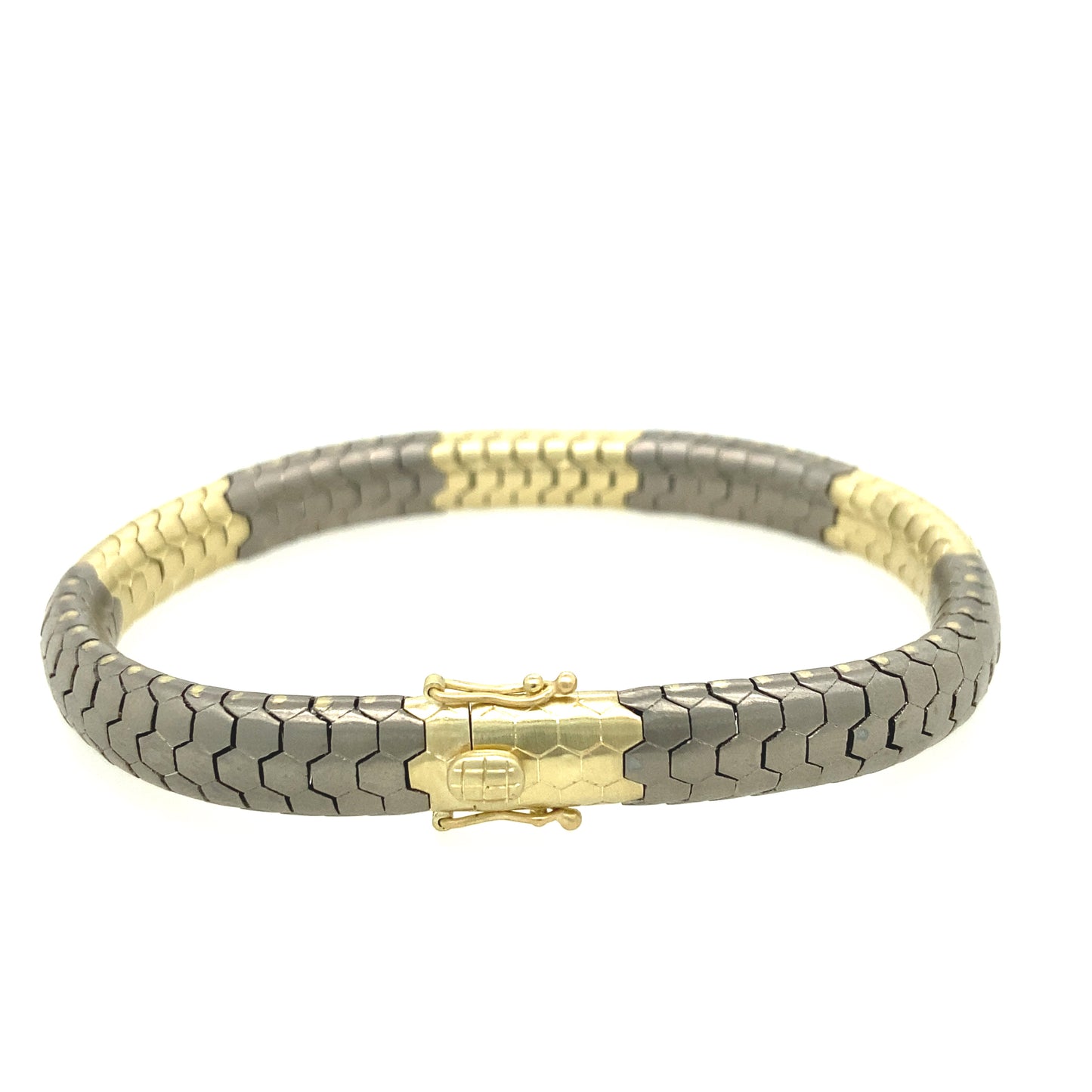 Simon G 14K/Titanium Black Diamond Brushed Gent Bracelet | Simon G | Luby