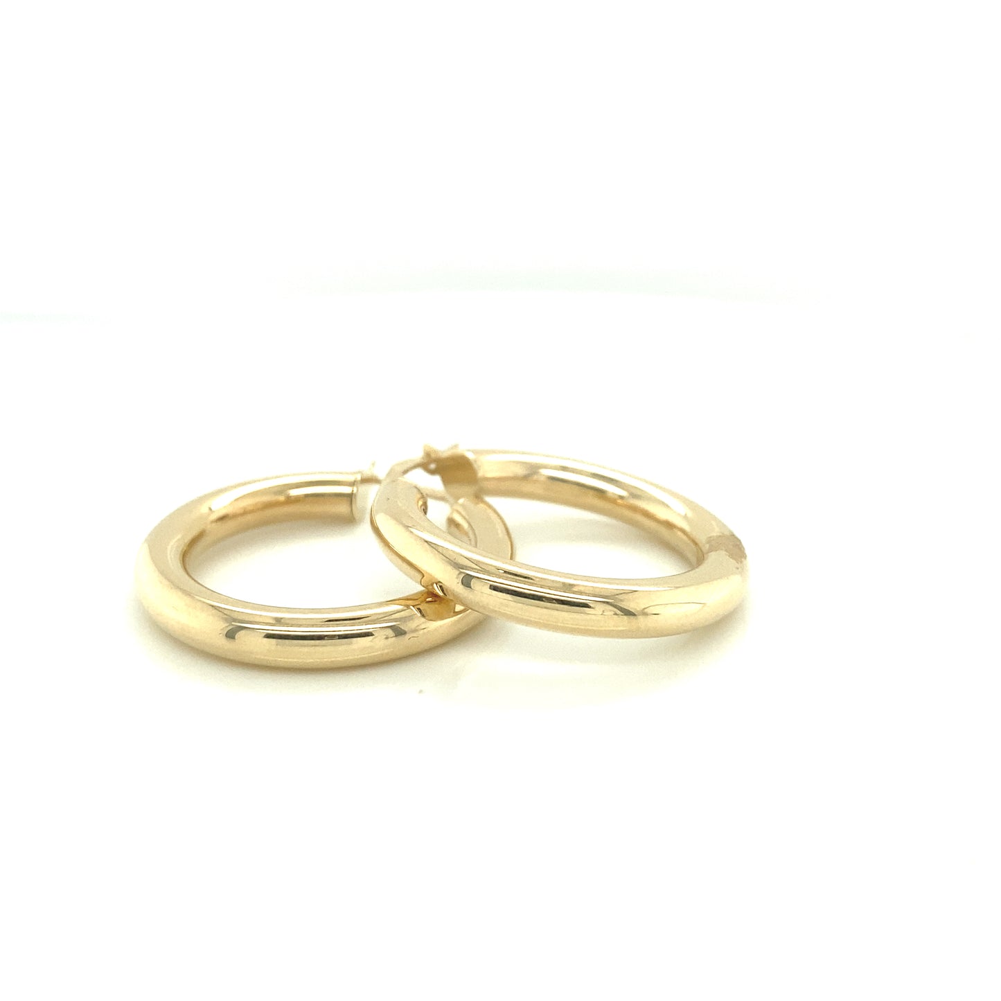 14K Gold Puff Hoops Earrings | Luby Gold Collection | Luby