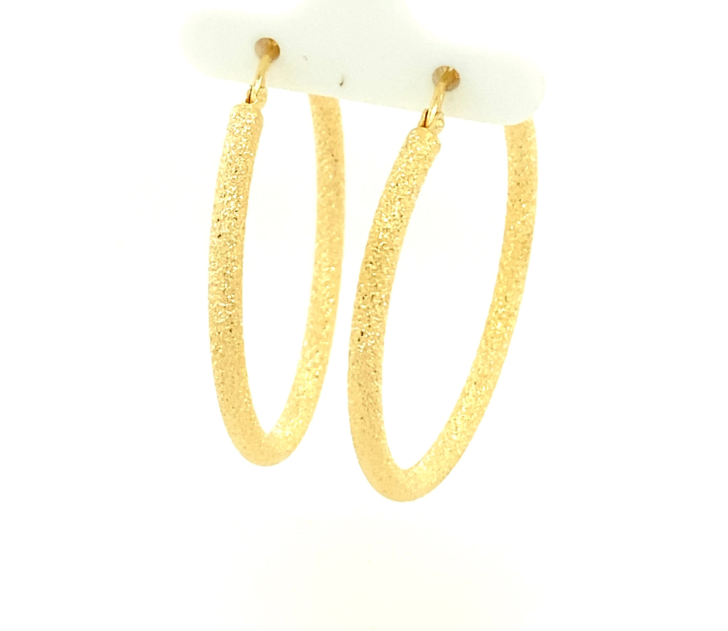 14K Gold Cut Diamond Hoops Earrings | Luby Gold Collection | Luby