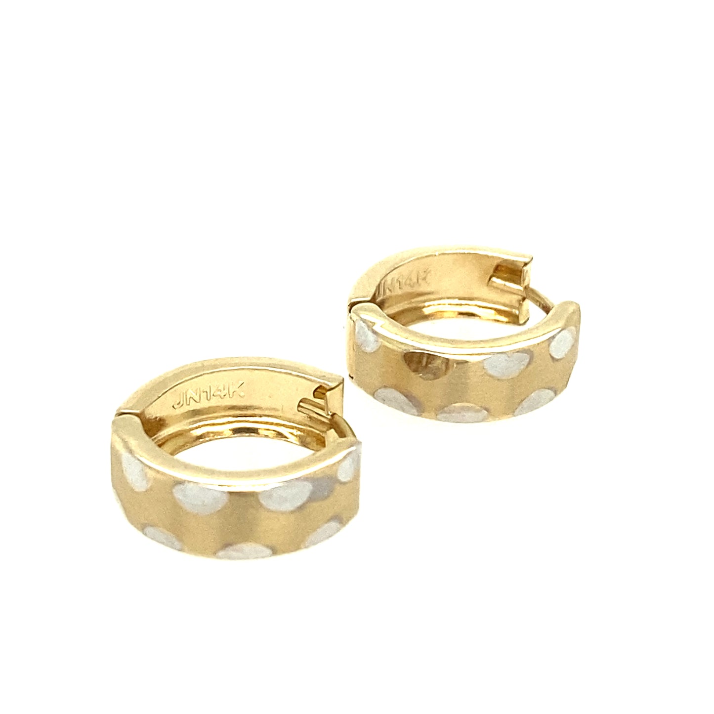 14K Gold Polka Dots Hoops Earring | Luby Gold Collection | Luby