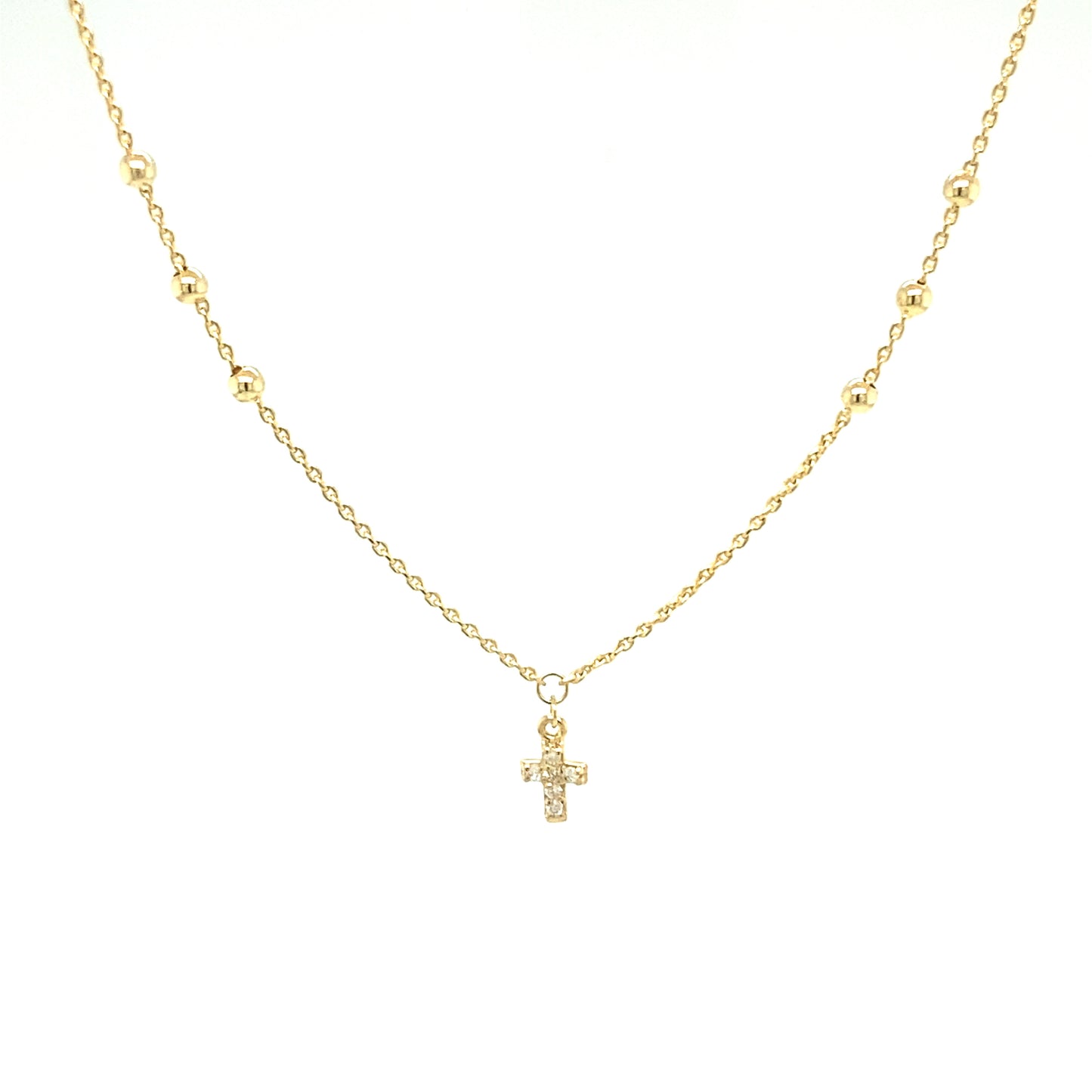 14k Diamond Gold Double Cross | Luby Gold Collection | Luby
