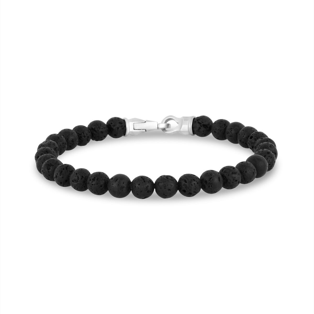 Black Lava Bead Bracelet | ARZ Steel | Luby