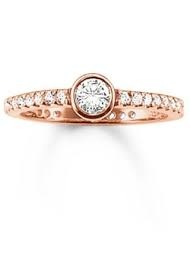 Eternity with Single Center Crystal Ring (Rose-Gold) | Thomas Sabo | Luby