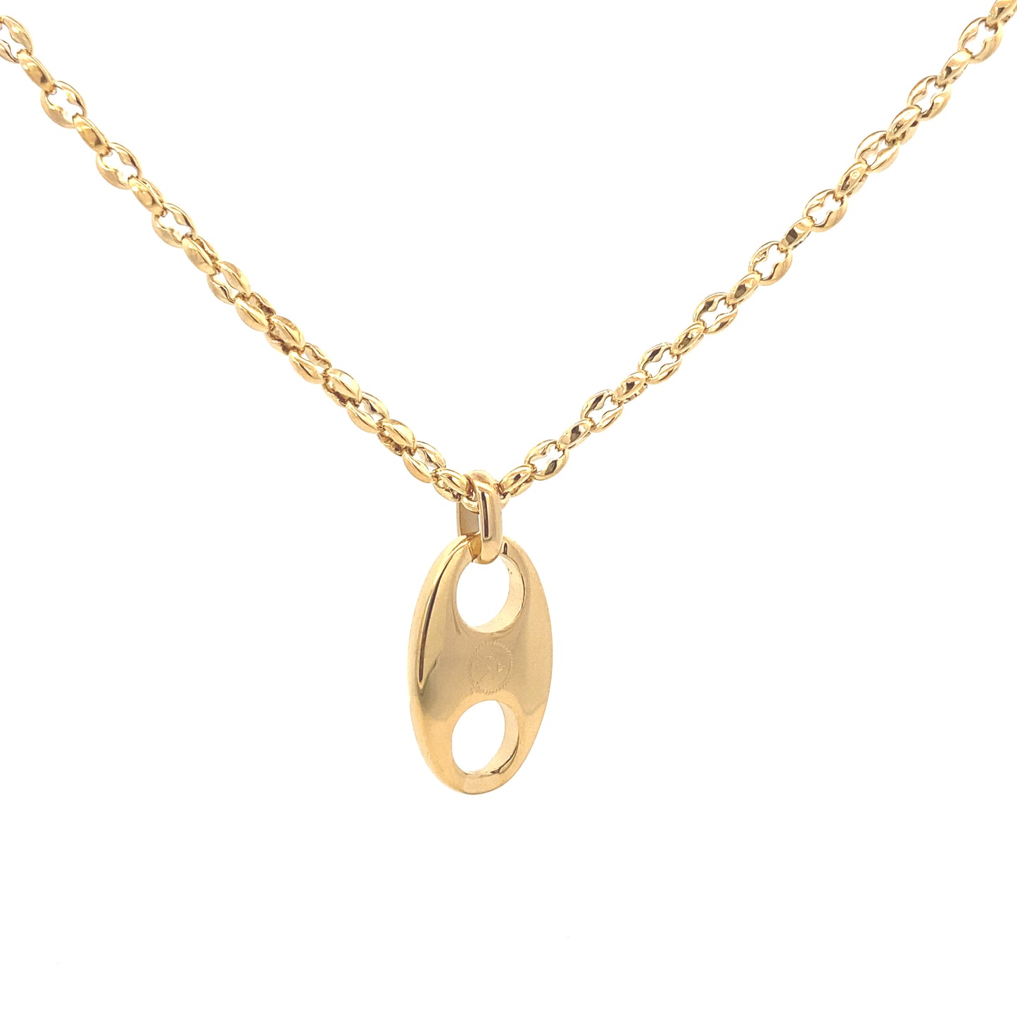 Mariner Chain w Mariner Link Pendant Gold | Seaknots | Luby