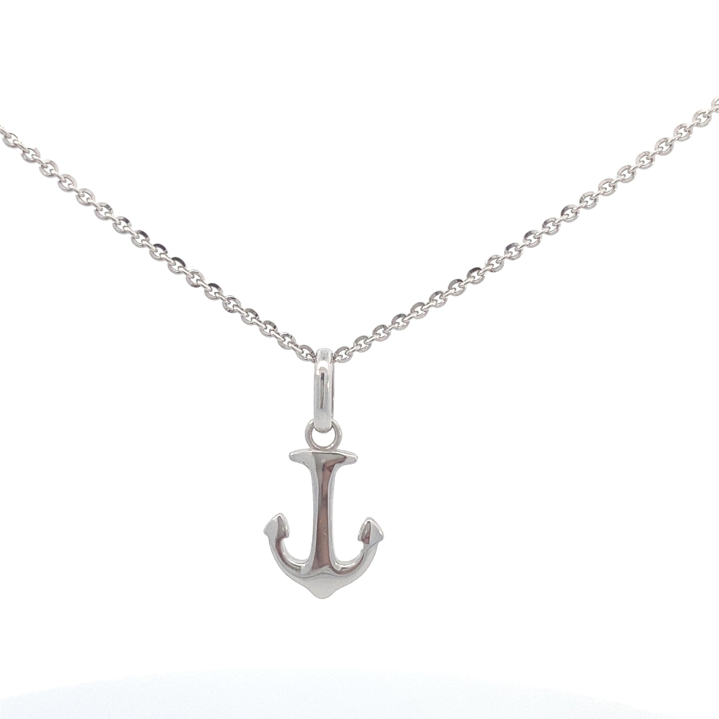 14K White Gold Anchor Pendant | Luby Gold Collection | Luby