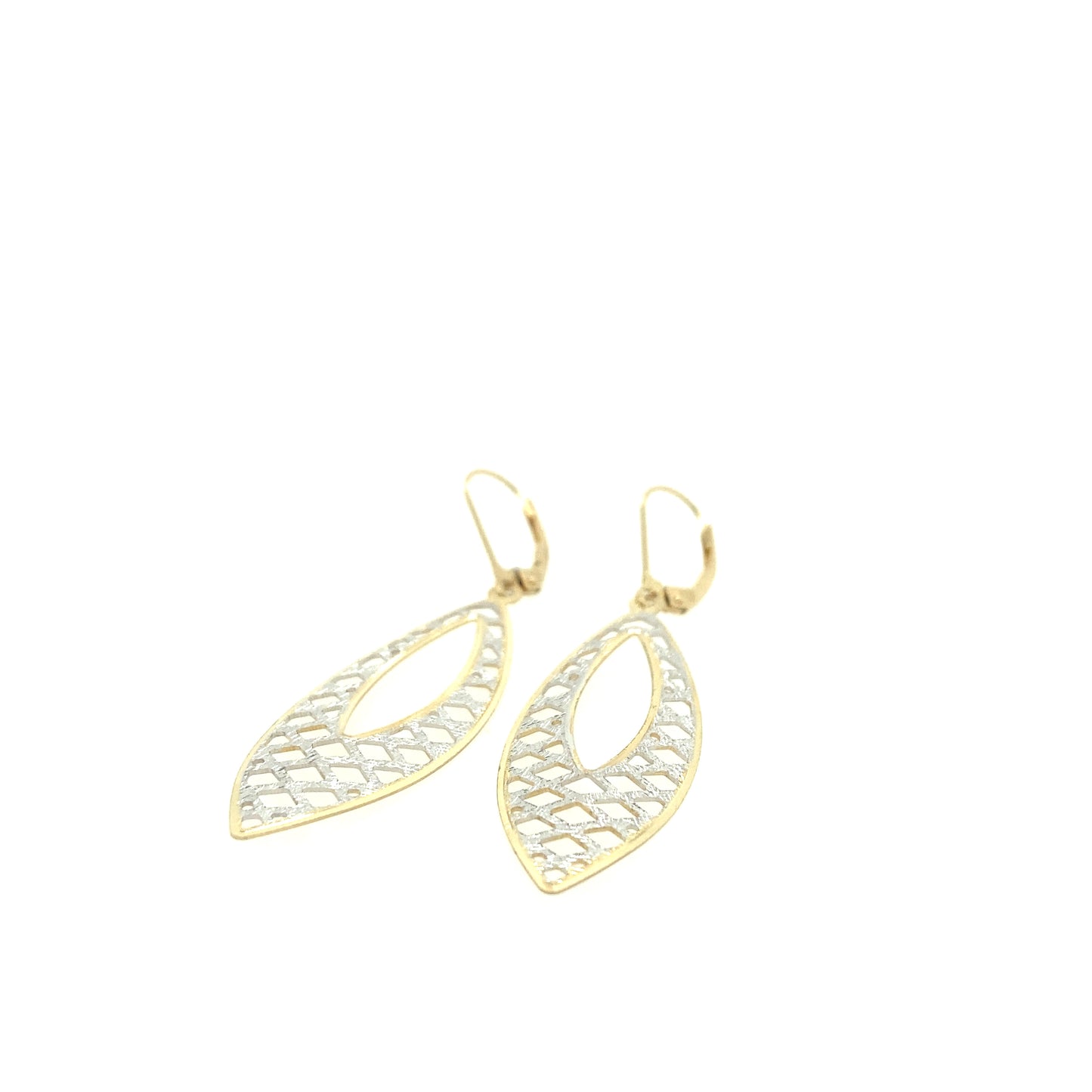 14K 2/t Gold Dangle Lace Earrings | Luby Gold Collection | Luby