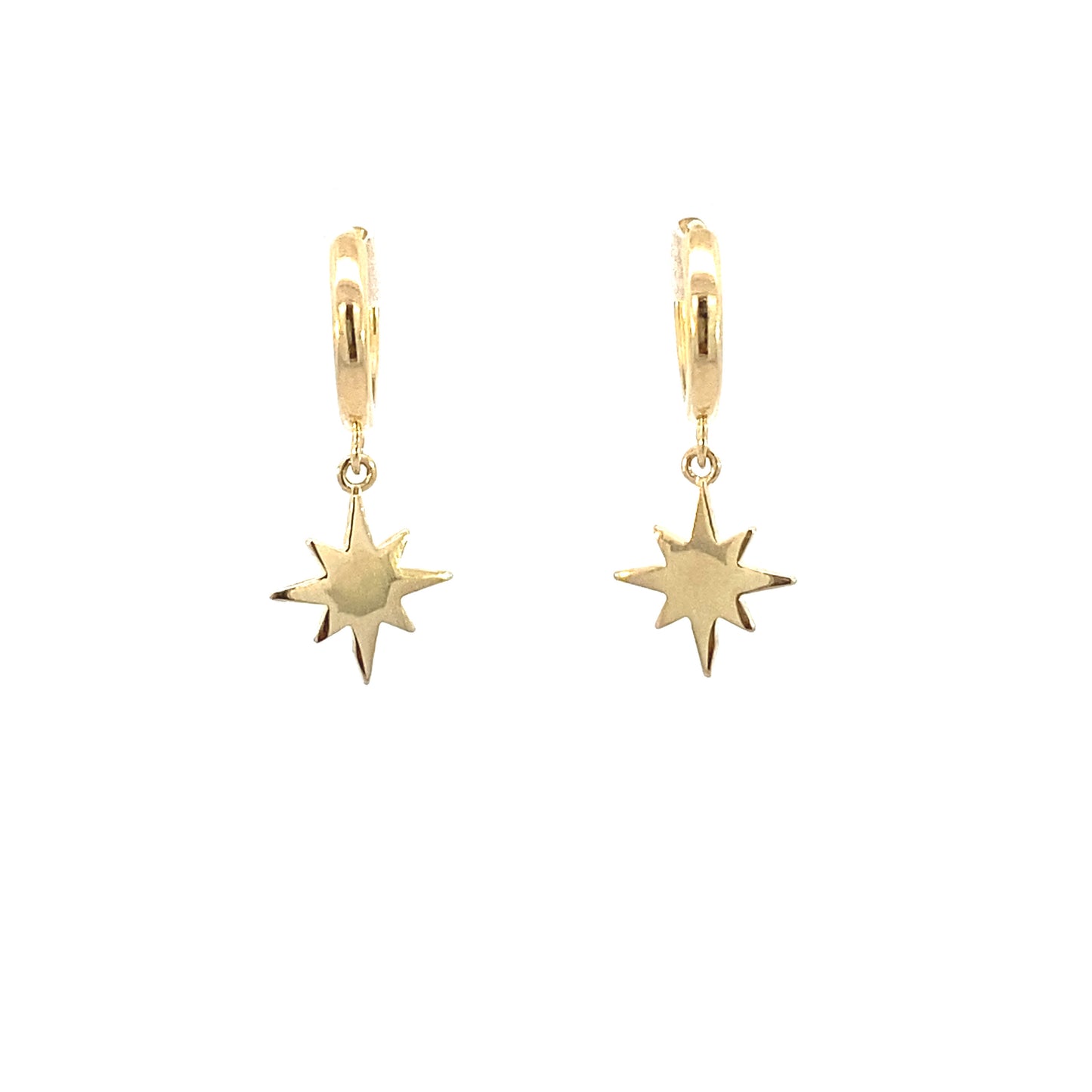 14K Gold Salomon Star Hoops Earring | Luby Gold Collection | Luby