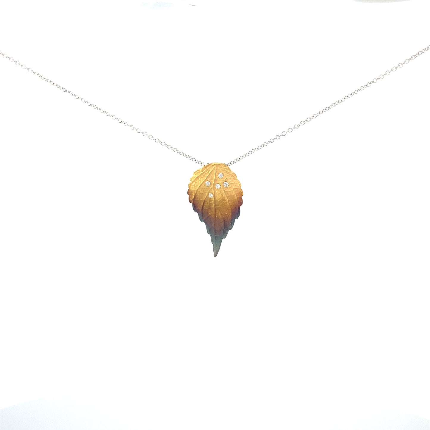 Simon G 18K Diamond Fallen Leaves Pendant | Simon G | Luby