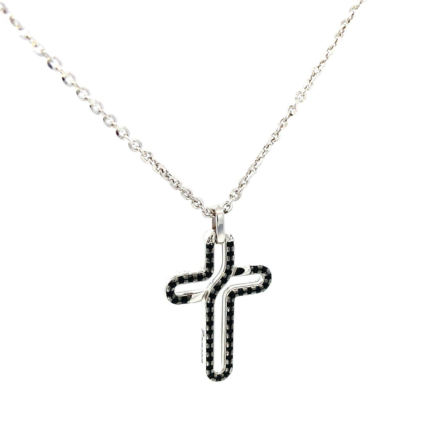 Necklace Silver with Cross and Onix | Zancan | Luby