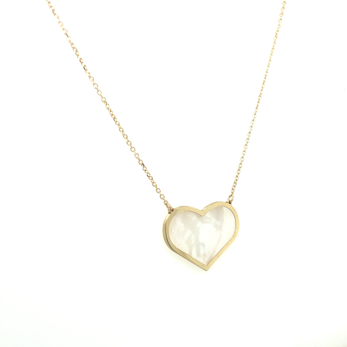 14K Gold Heart Mother of Pearl Necklace | Luby Gold Collection | Luby