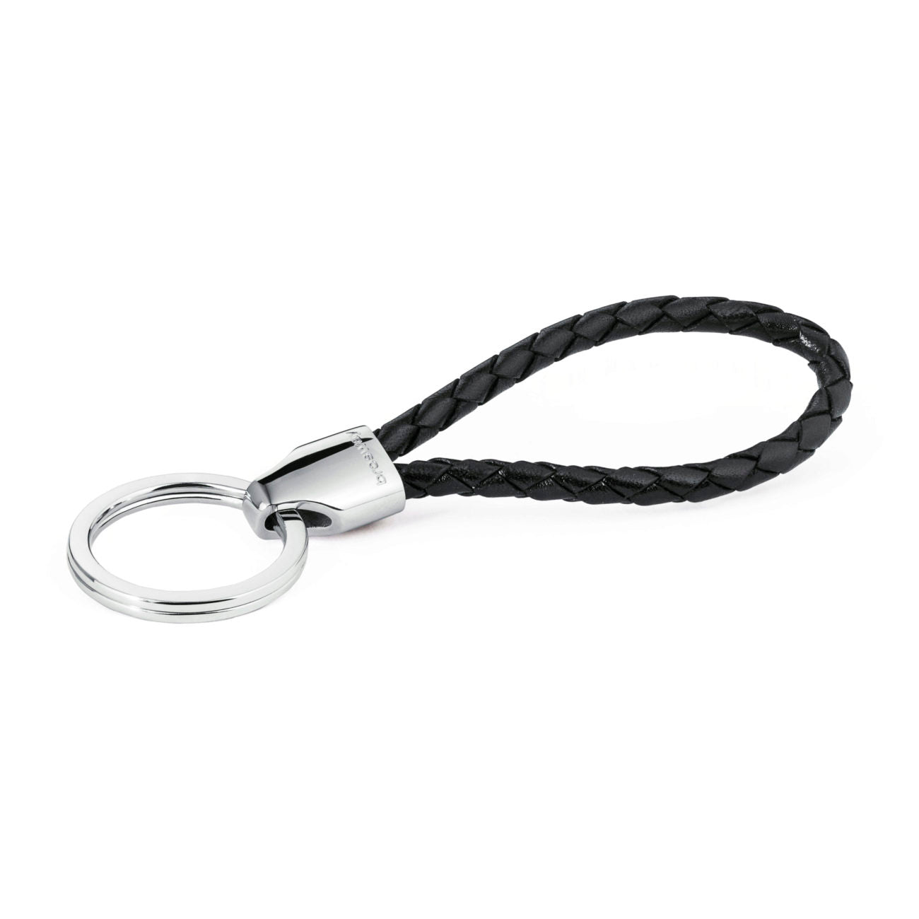 Bullet Black Leather Keychain (Silver) | Brosway Italia | Luby