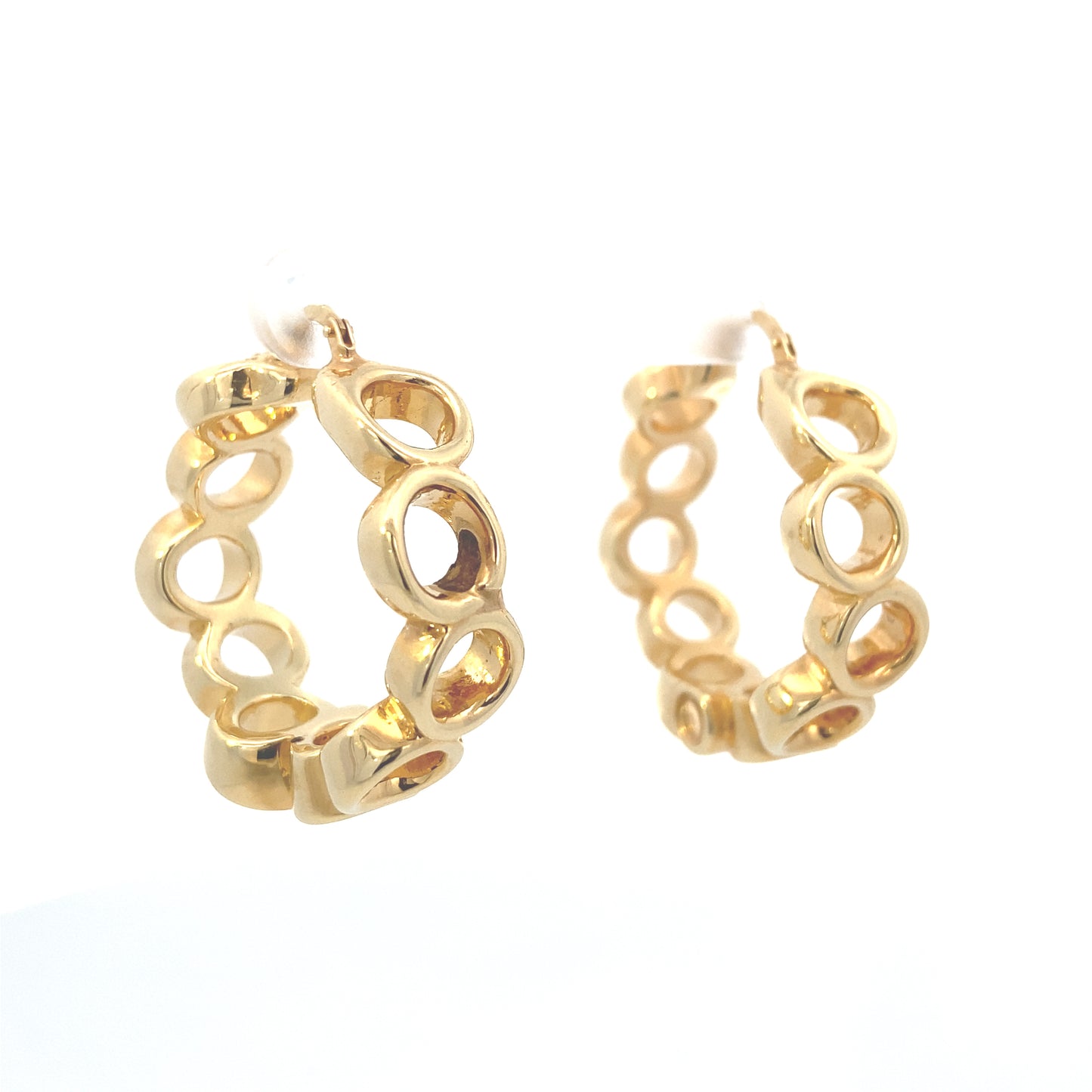 14K Gold Circle Abstract Hoops | Luby Gold Collection | Luby