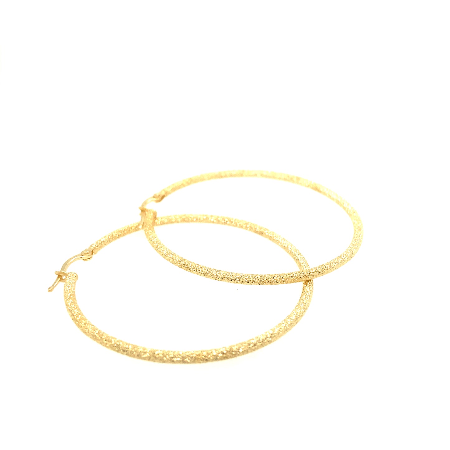 14K Diamond Cut Round Medium Hoops | Luby Gold Collection | Luby