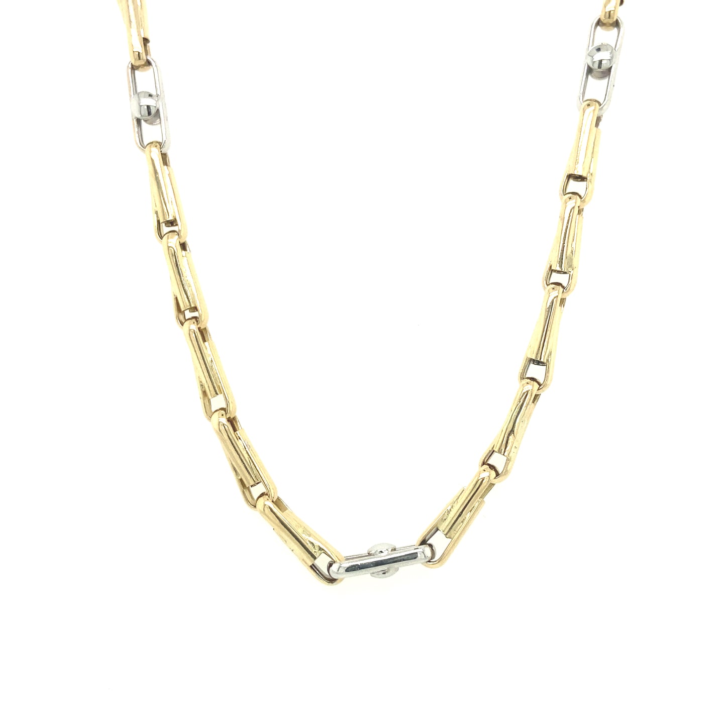 14K FANCY LINK NECKLACE 2-T | Luby Gold Collection | Luby