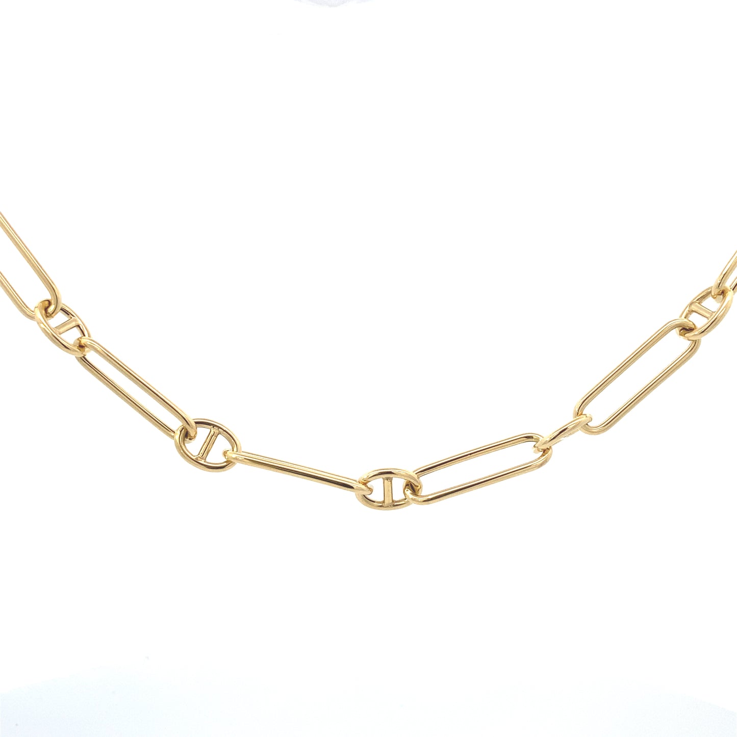 14K Gold Long Links and Mariner Links Necklace | Luby Gold Collection | Luby
