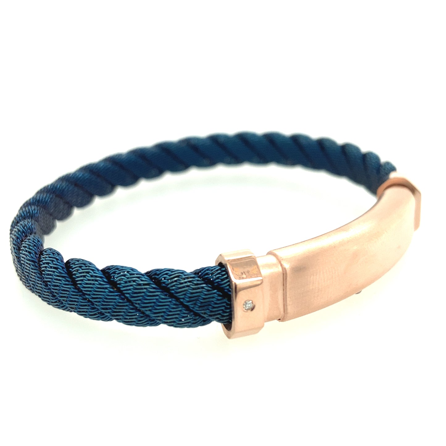 Borsari Rose-Gold Stainless Steel Rope Bangle | BORSARI | Luby