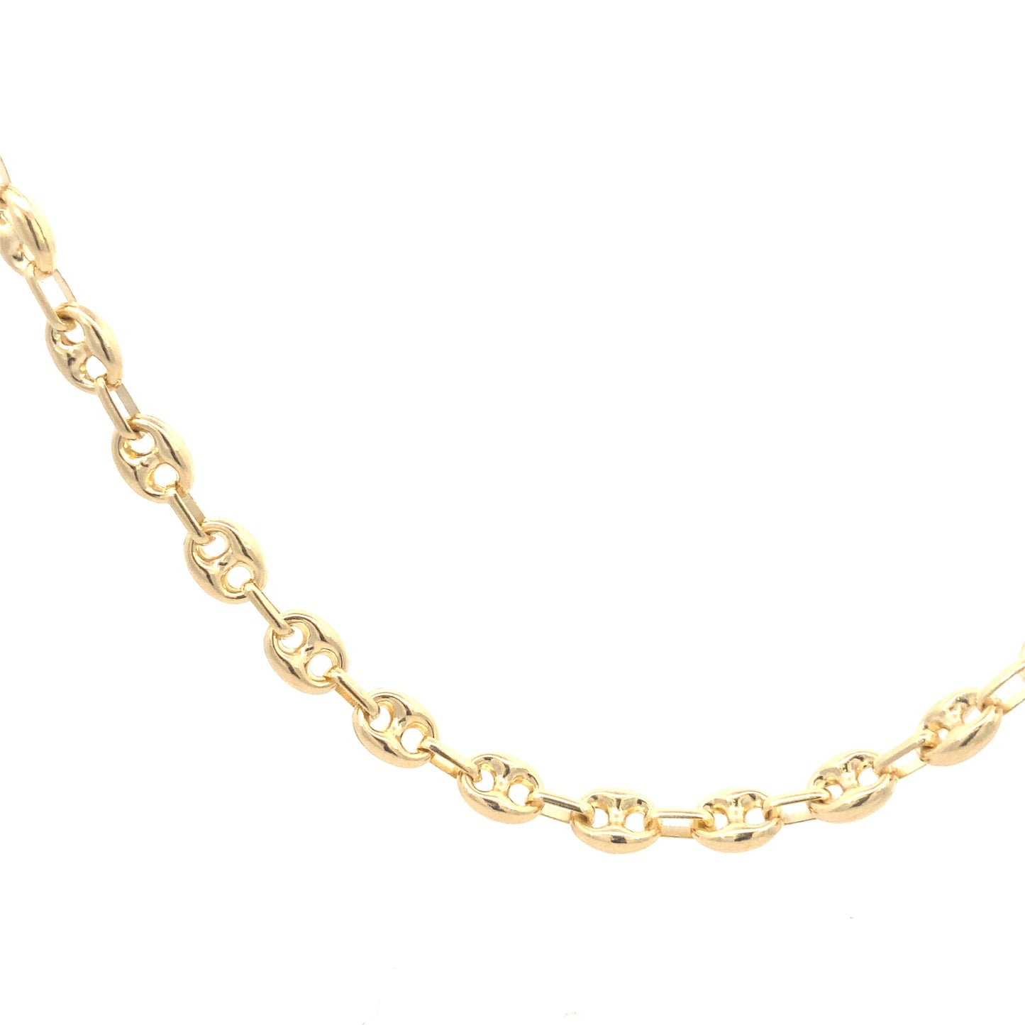 14K Gold Puff Coffee Link Chain | Luby Gold Collection | Luby