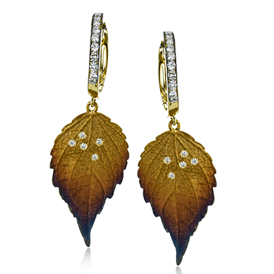 Simon G 18K Diamond Fallen Leaves Earrings | Simon G | Luby
